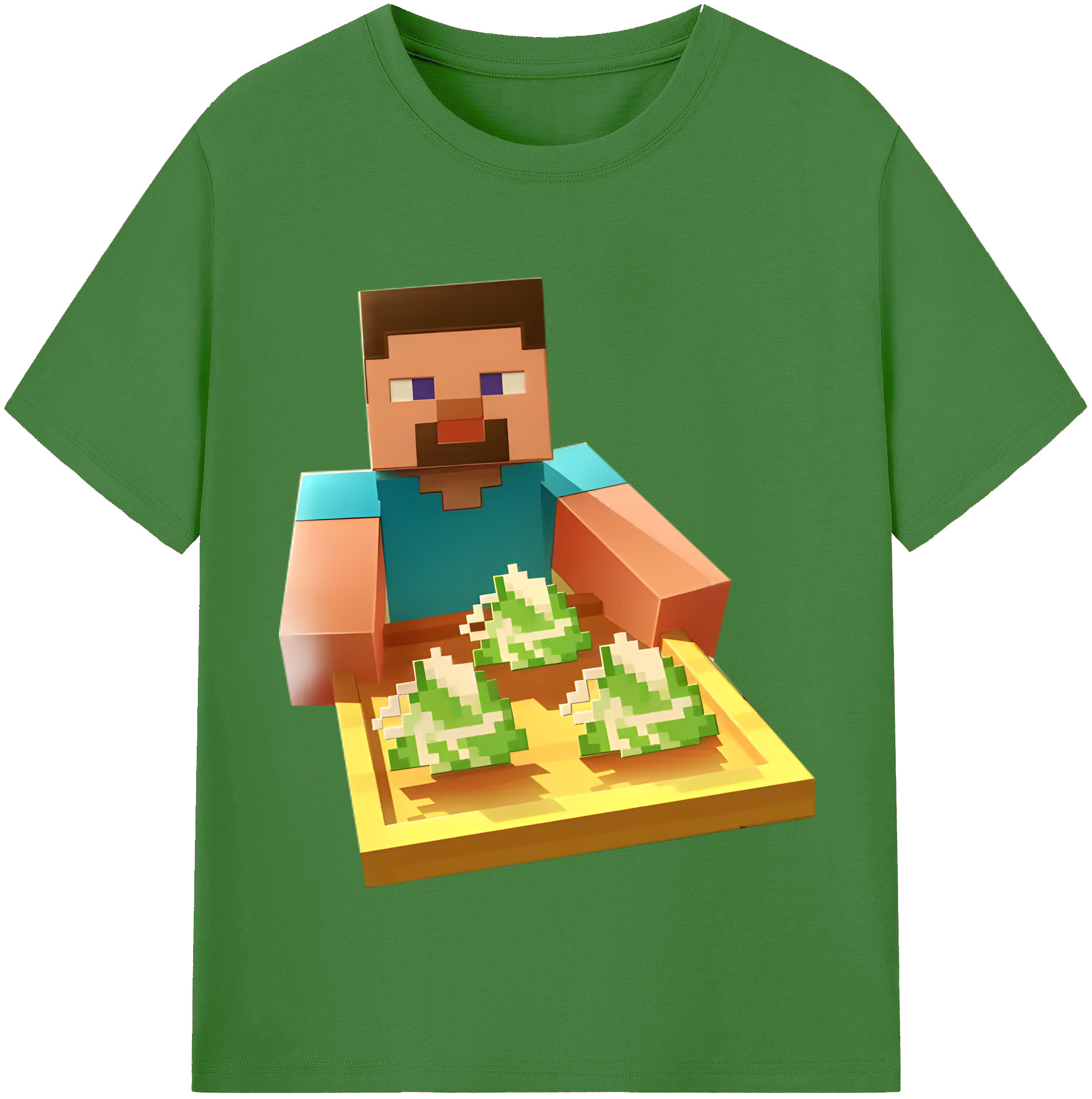（画像用） マインクラフト ブロックの世界 Minecraft MC Block world レディースカジュアルプリントTシャツ（綿100％）